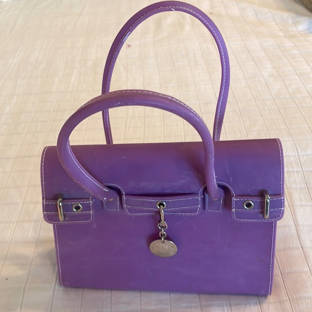 Vintage Y2K Lillian Vernon jelly purse purple handbag pocketbook initial A - Picture 2 of 11
